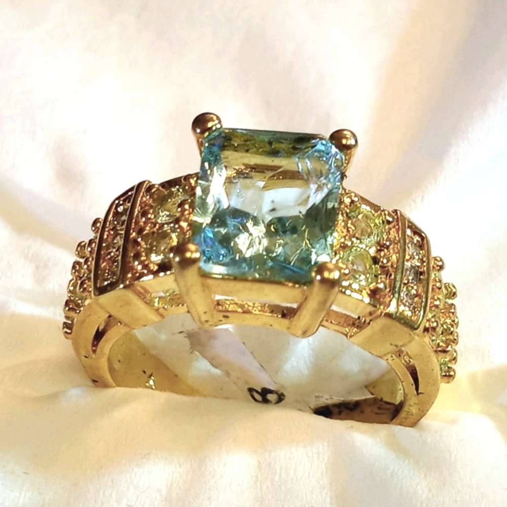 Large emerald cut aquamarine.